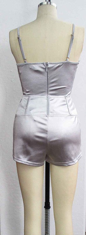 STRETCHY TWO PIECE SATIN SET