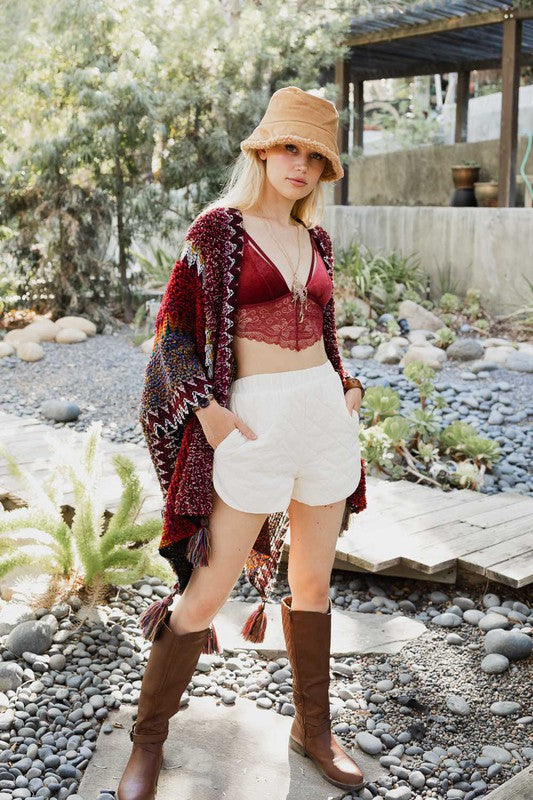 Colorful Crochet Patterned Ruana