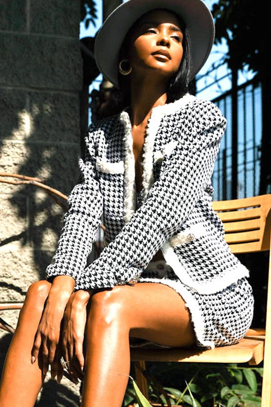 TWEED SKIRT WITH JACKET SET