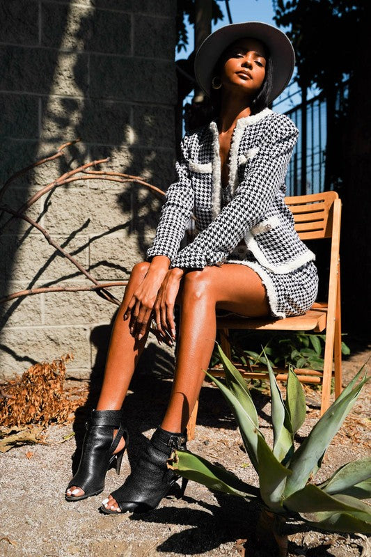TWEED SKIRT WITH JACKET SET