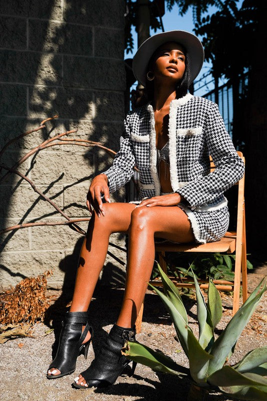 TWEED SKIRT WITH JACKET SET