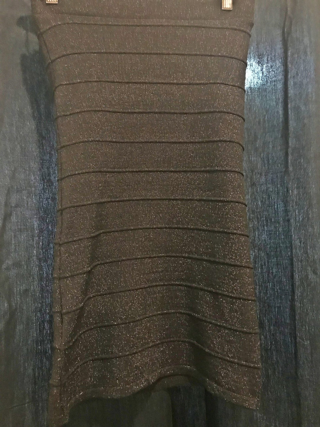 Glitter Black Tube Body Con Dress
