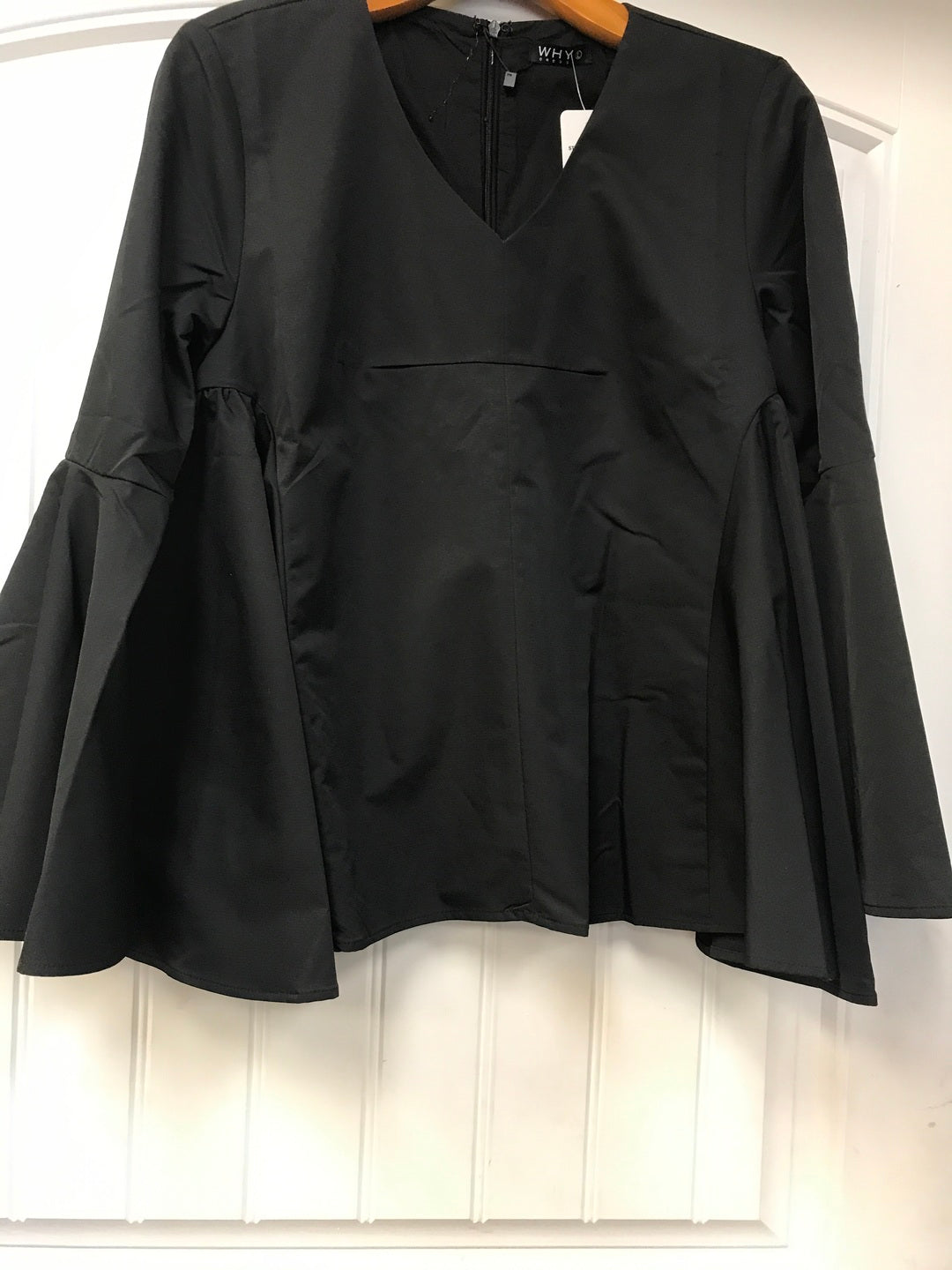 V Neck Flare Sleeve Blouse
