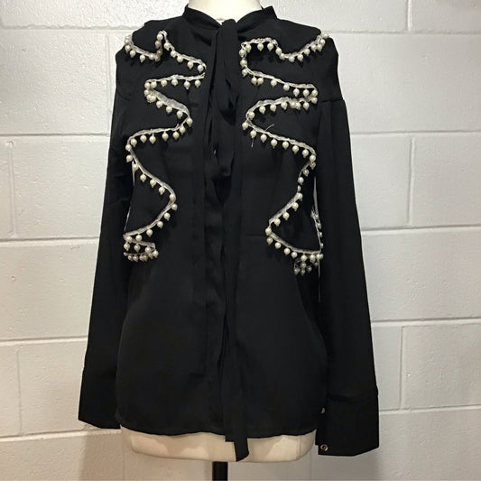 Black Shirt With Pearls