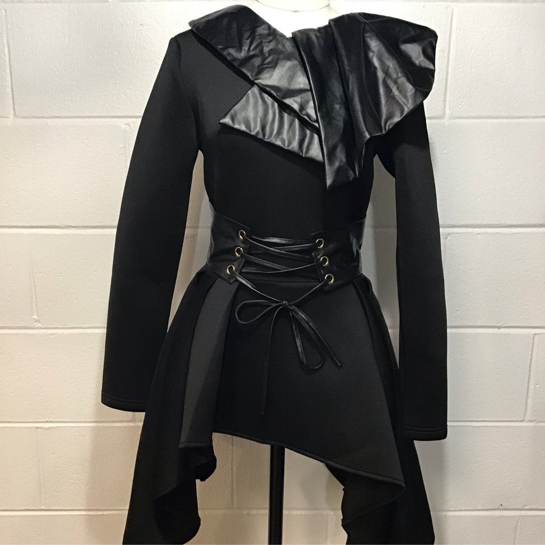 Black Ruffle Shirt/Dress