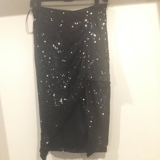 Black Sequence Bow Skirt