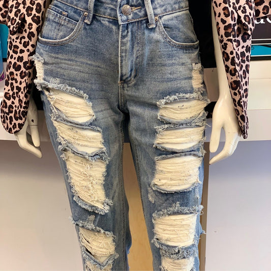 Distressed Boyfriend Jeans