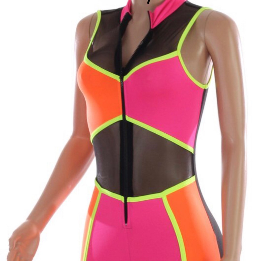 Color block Mesh Panel