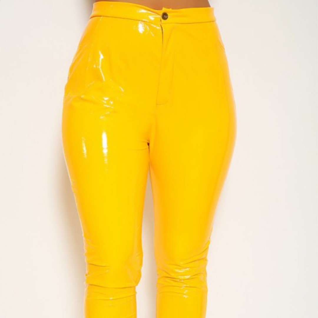Yellow Leather Jeans