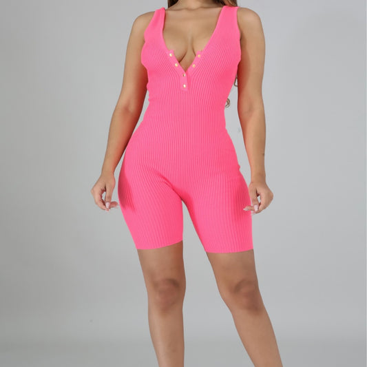 Pink Knit Romper