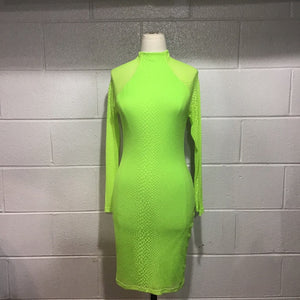 Crocodile Print Neon Dress
