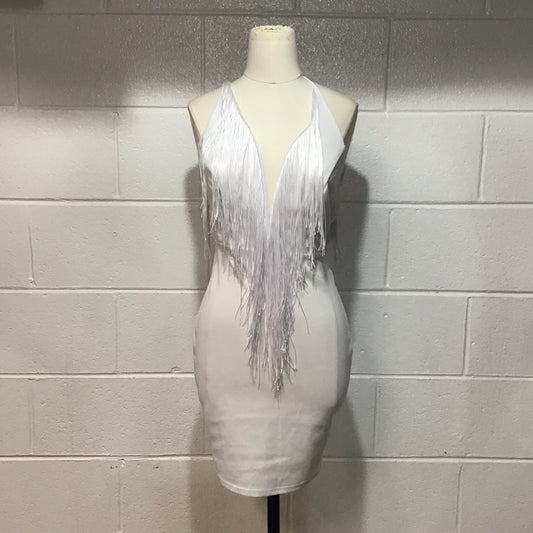 White Sequins Front Dress