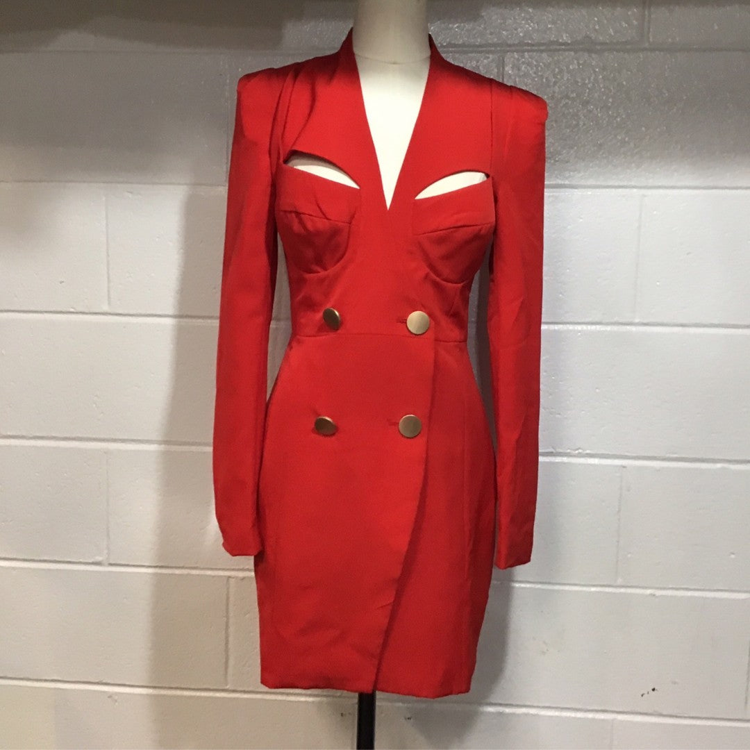 Double Breast Red Dress