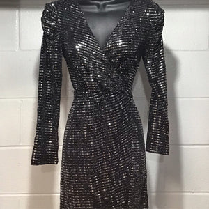 Black and Silver Fancy Sequin Dress