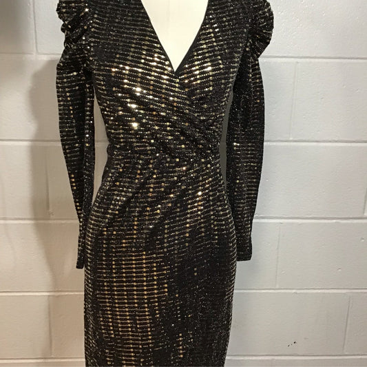 Black And Gold Fancy Sequin Dress