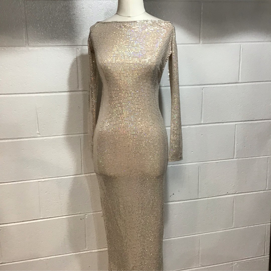 Glitter Open Back Bodycon Dress