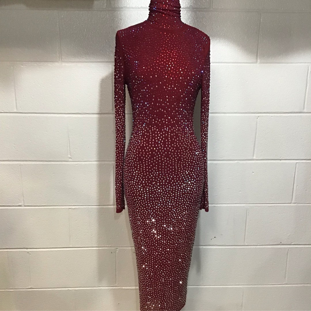 Burgundy Long Sequin Body Con Dress – Vivi'd Boutique & Vivi'd Hair