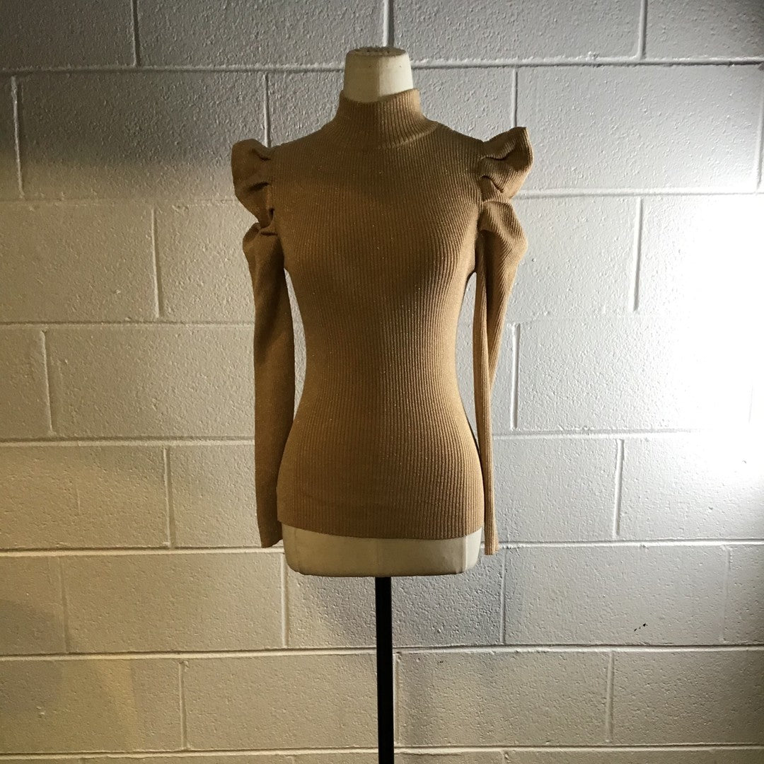 Gold Puff Sleeve Top