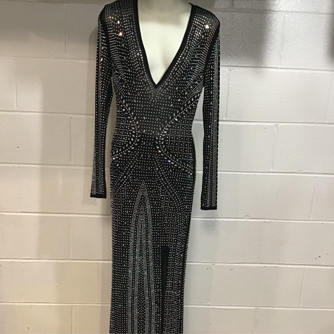 BLACK RIM STONE Dress