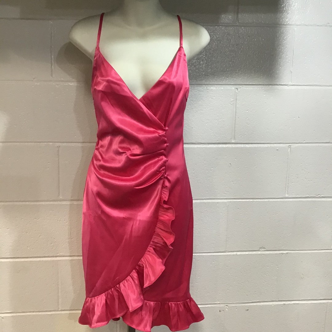 Hot Pink Satin Dress