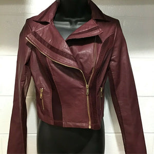 Burgundy Zipper front Jacket