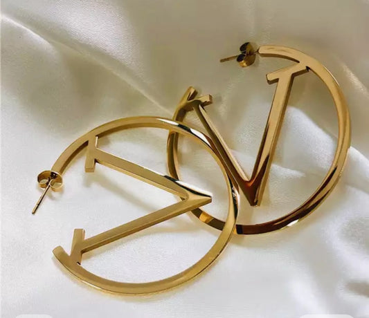 Vivid V Hoop Earrings