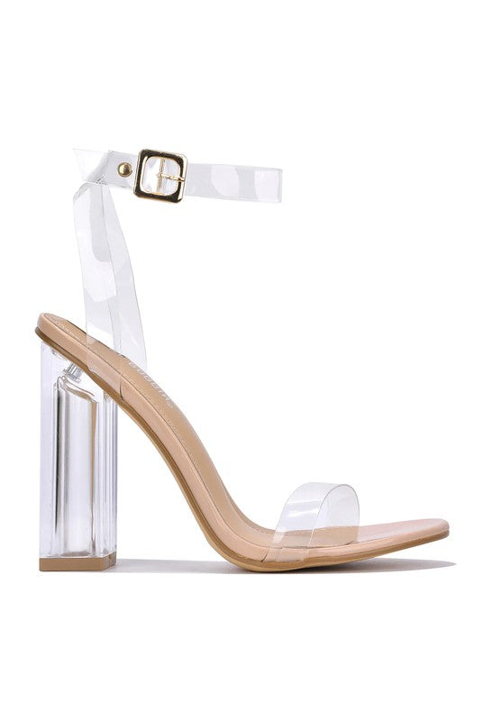 Women open toe clear strap high heel