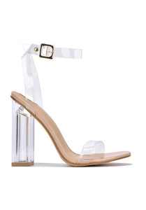 Women open toe clear strap high heel