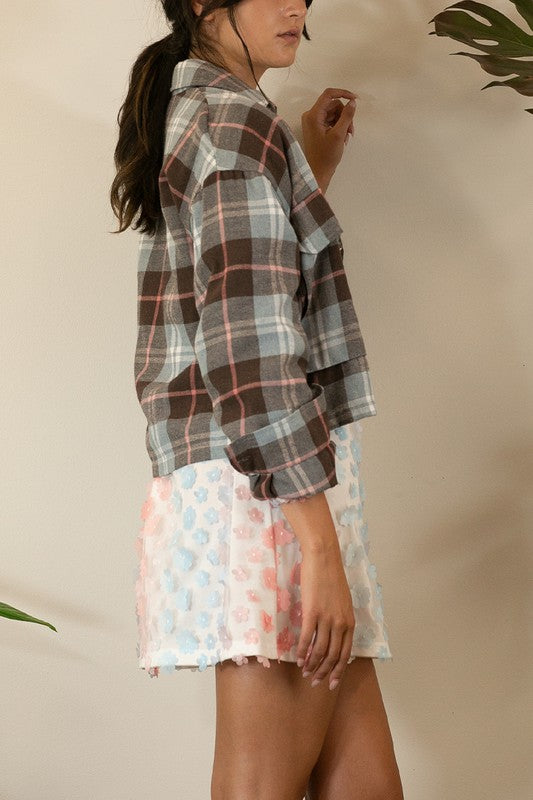 PLAID LIGHT WEIGHT SHIRT JACKET