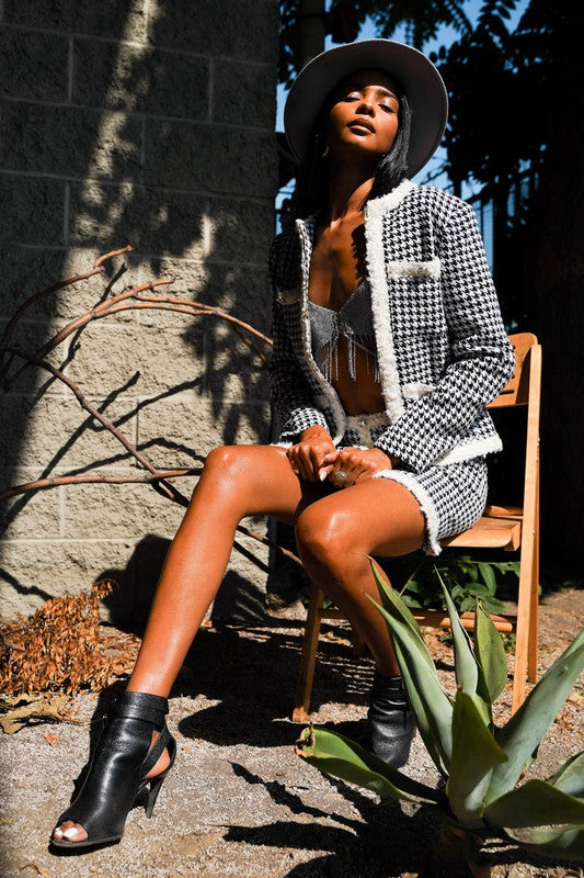 TWEED SKIRT WITH JACKET SET