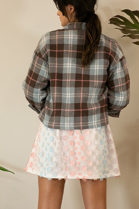 PLAID LIGHT WEIGHT SHIRT JACKET
