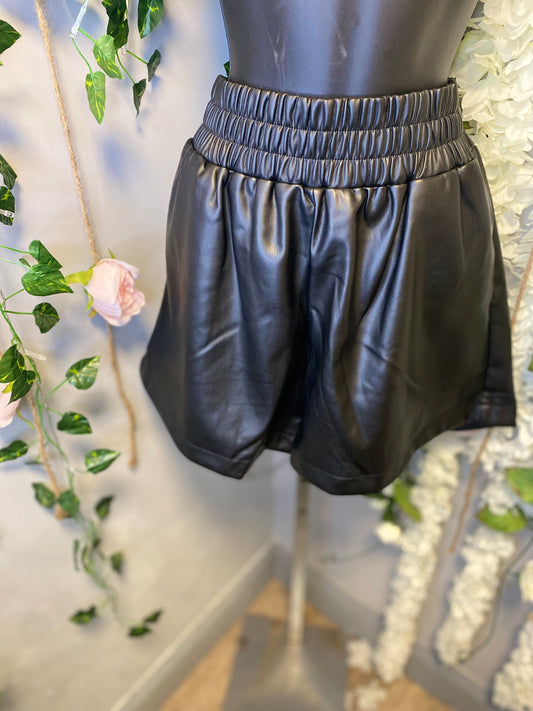 Faux Leather Shorts