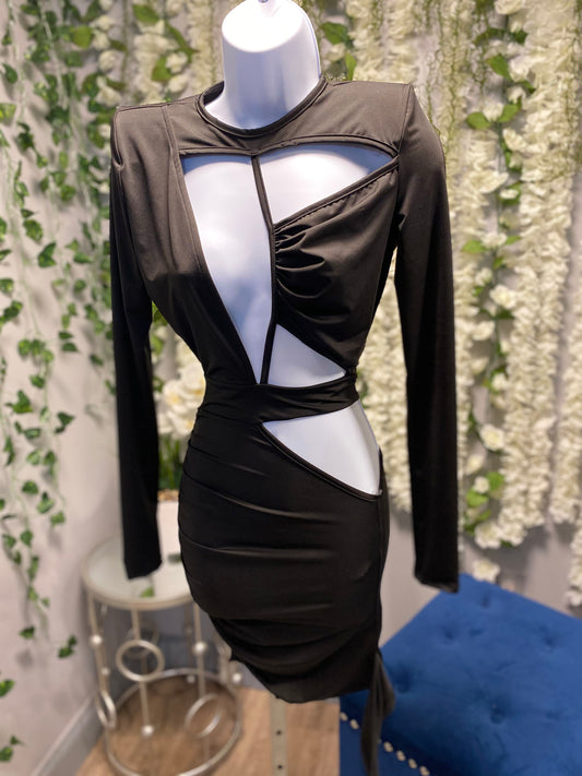 Who Gone Check Me Dress Black