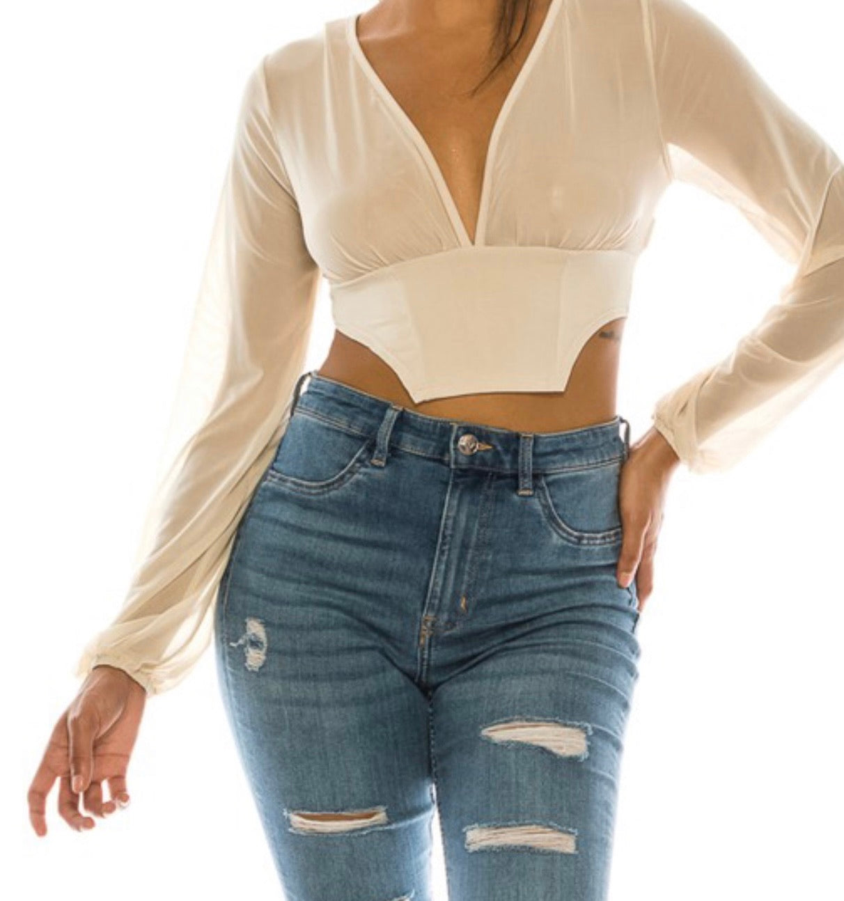 Side Cut Out Cropped Top