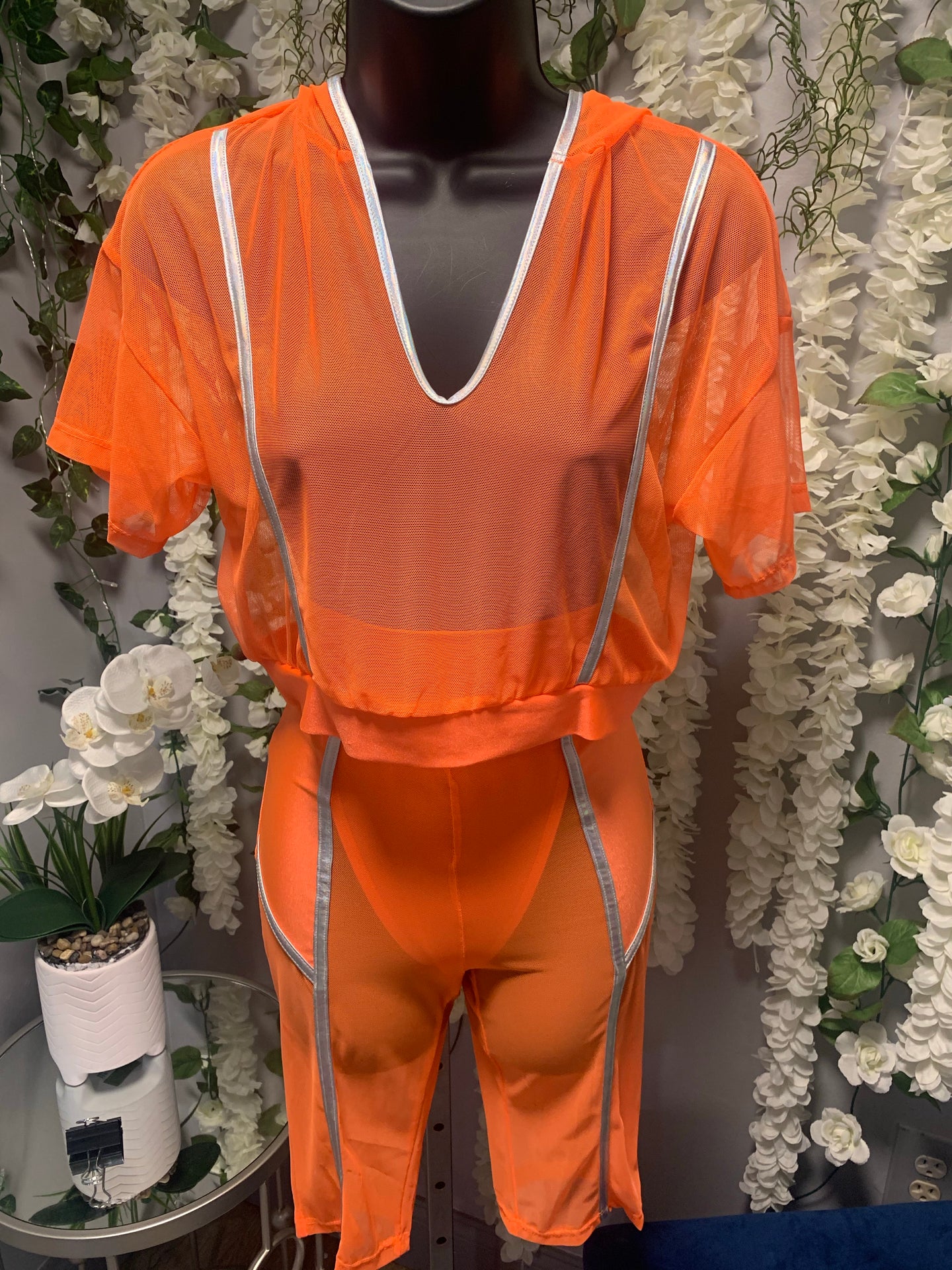 Mesh Trim Biker Set