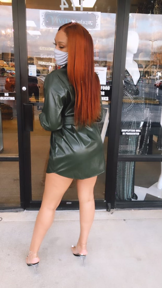 Swag Out Leather Jacket Dress
