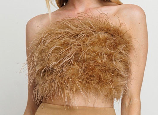 Champagne Feather Me Top