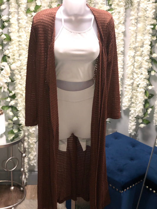 Solid waterfall cardigan