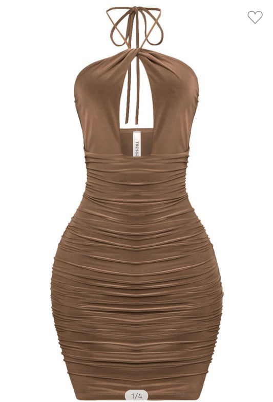 Brown Criss Cross Dress