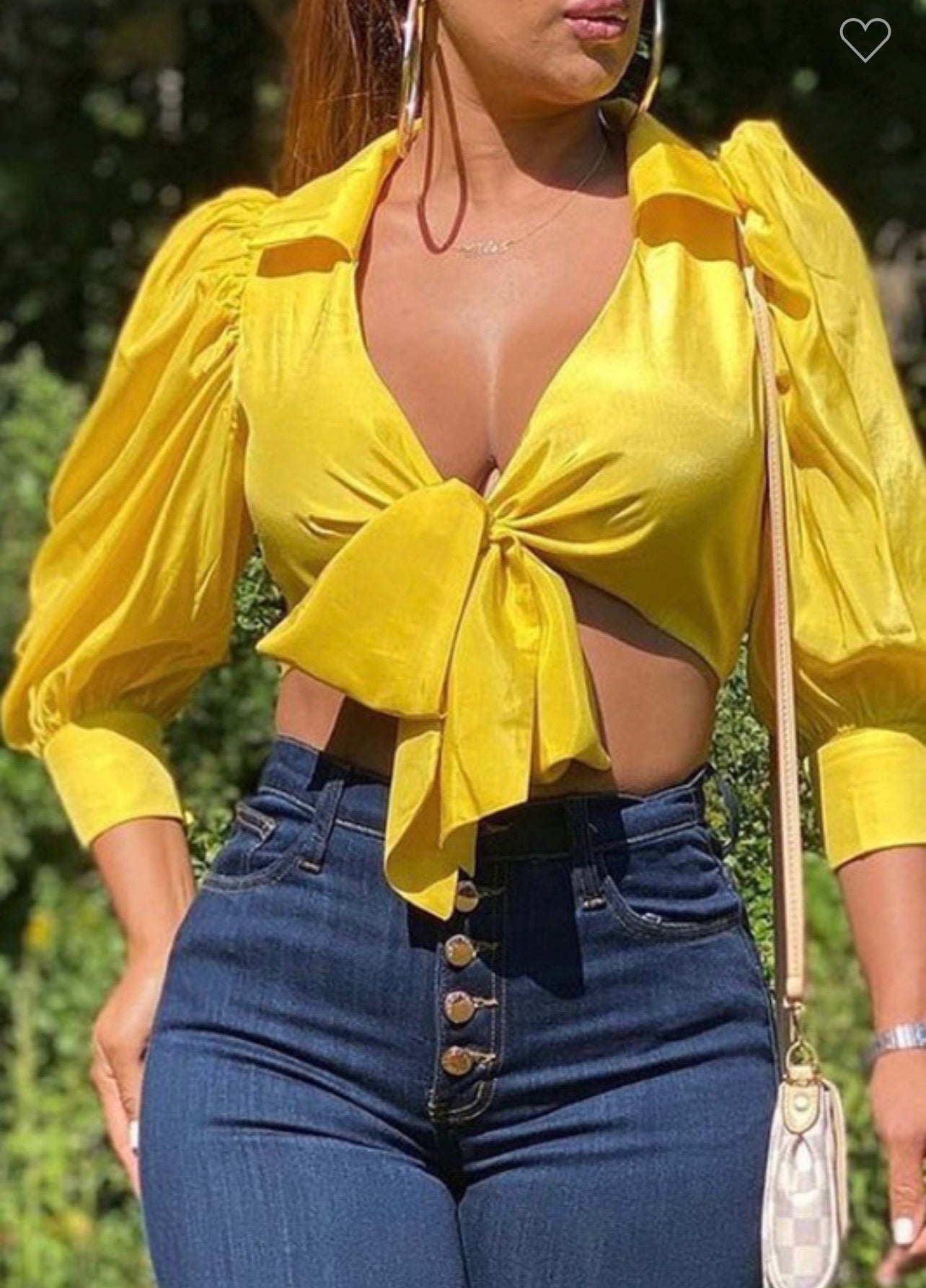 Sexy Tie Up Crop Top Yellow
