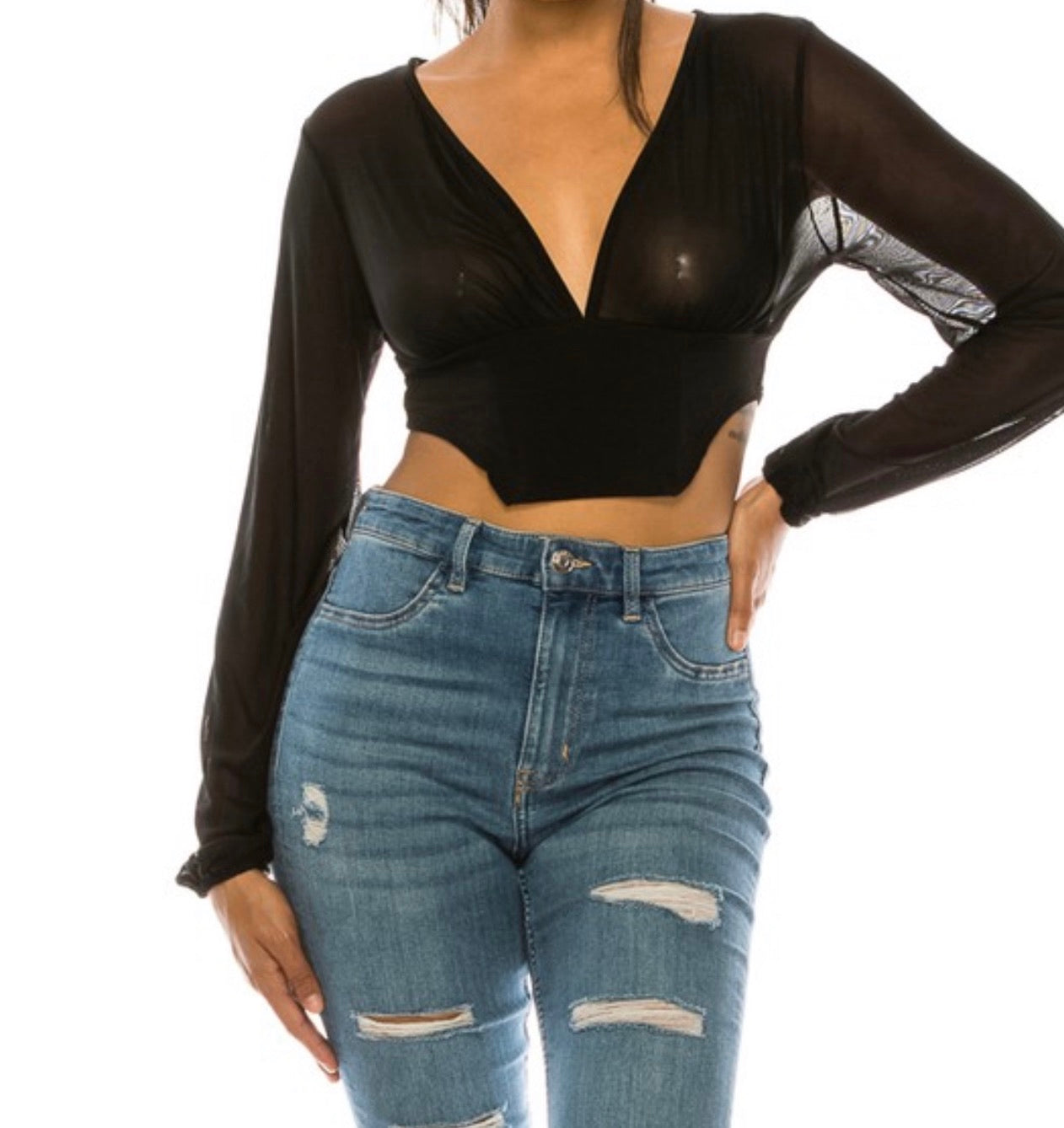 Side Cut Out Cropped Top