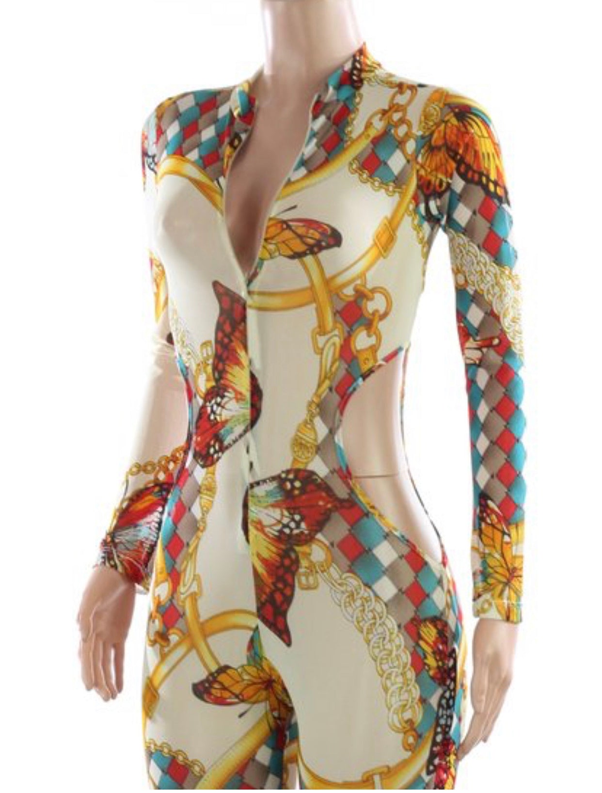 Mesh Butterfly Jumpsuit