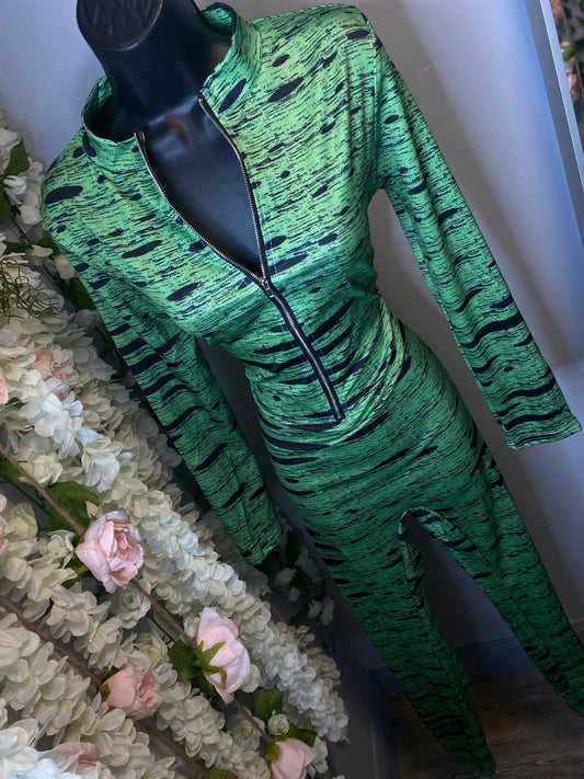 Black & Green Jumpsuit