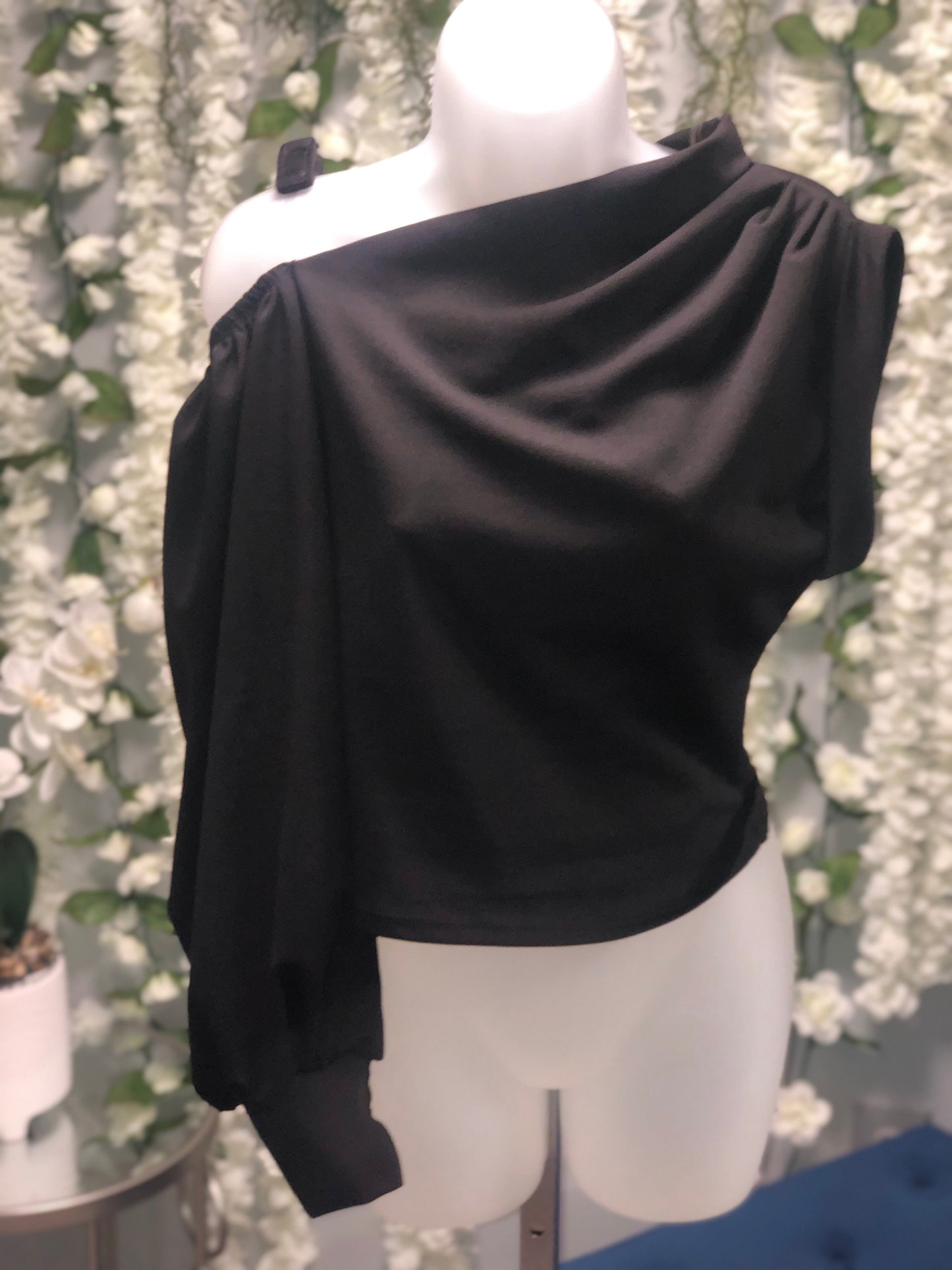 Black one sleeve top