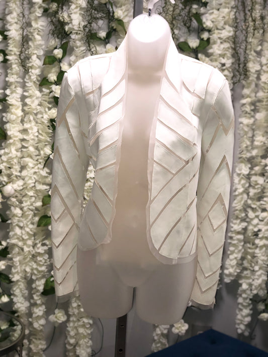 White leather sheer jacket