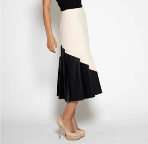 Two-Toned Pleated Skirt